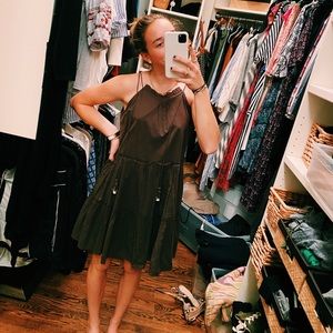 Madison Mathews brown tassel dress